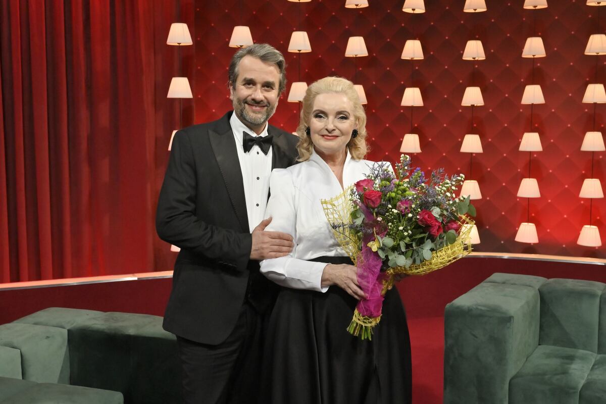 Herečka Eva Pavlíková a moderátor a herec Vlado Kobielsky. 