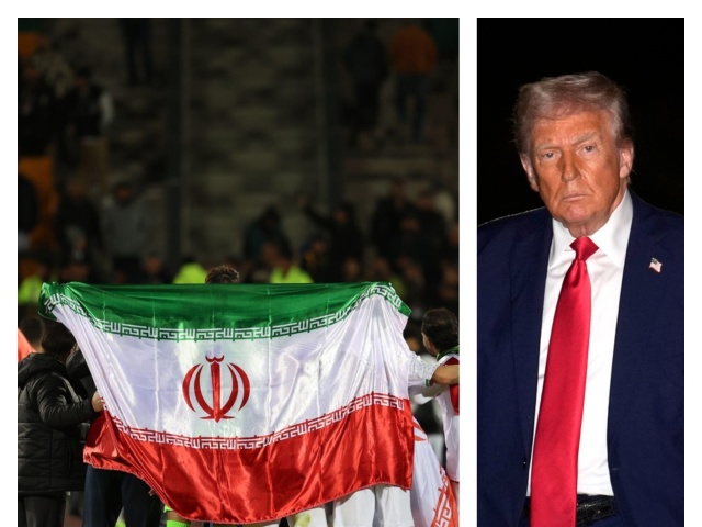 koláž futbal Irán Donald Trump