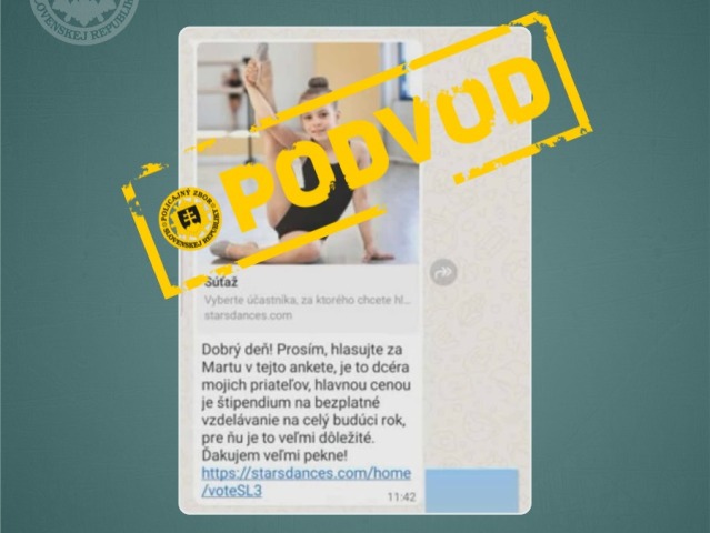 Podvod, polícia, podvodná aplikácia