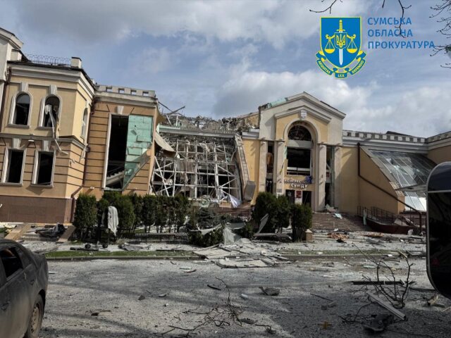 Sumy 13. apríla 2025 po ruskom raketovom útoku