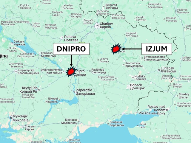Dnipro a Izjum, Ukrajina