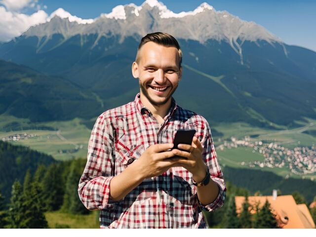 Slovák, mobil, Tatry, turista
