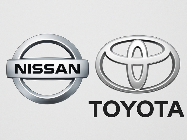 20250520 1552 Nissan and Toyota Logos simple compose 01jvpze6zkexwvx4753red7t8h