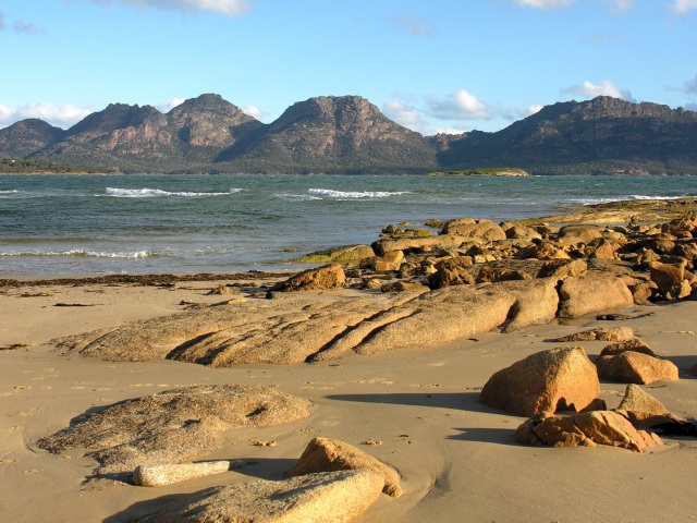 Freycinet, Tasmánia, Austrália, pláž, more, dovolenka