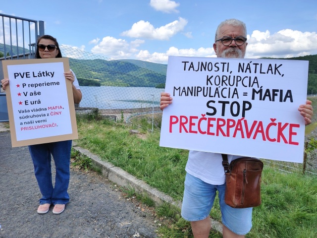 protestujúci, Málinec, vodná nádrž