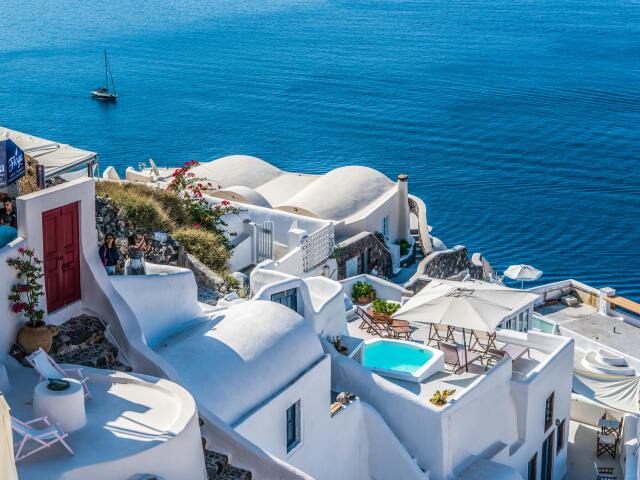 Santorini, Grécko, dovolenka, cestovanie