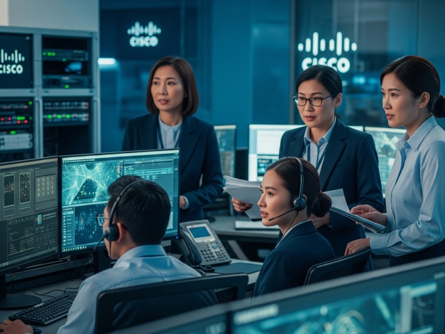 CISCO a kybernetická bezpečnosť - obrázok vytvorený umelou inteligenciou
