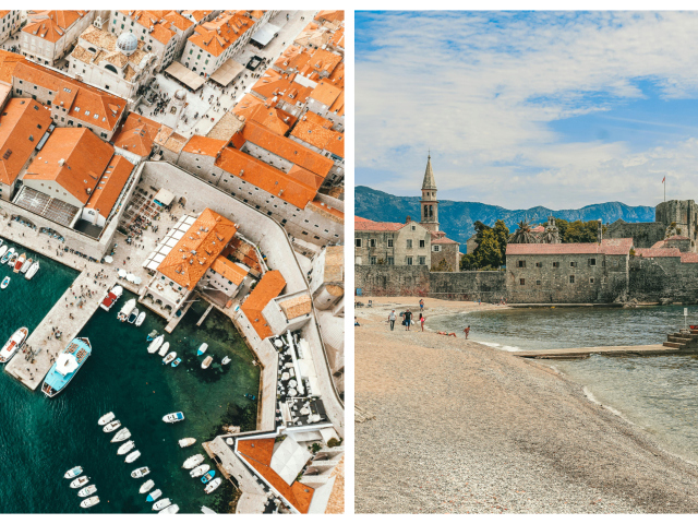Chorvátsko, Čierna Hora, koláž, Split, Budva