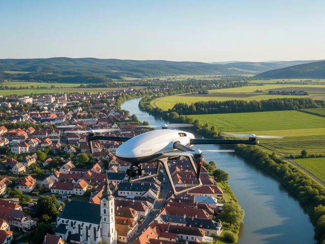 Dron niekde na Slovensku - obrázok vytvorený umelou inteligenciou