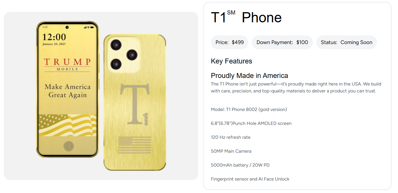 Trumpov smartfón T1