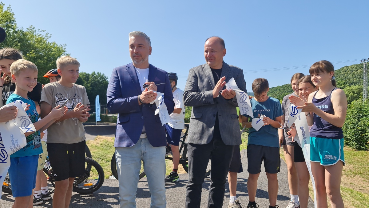 Rastislav Trnka a Michal Domik pri otvoreni pumptracku