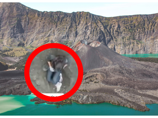 sopka, indonézia, koláž