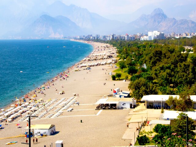 Tuercko, antalya, more, dovolenka, pláž, cestovanie