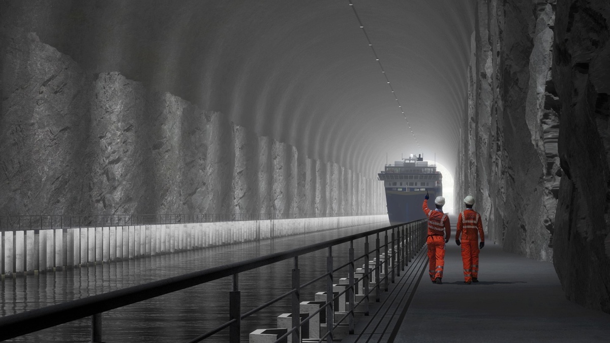 Stad skipstunnel - seilas i tunnelen