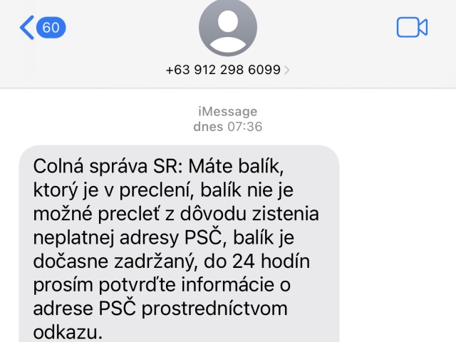 Podvodná SMS