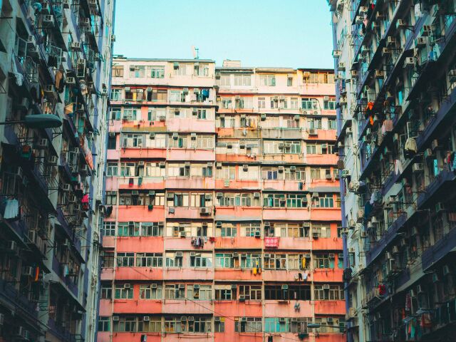 bývanie, bytovky, mesto, Hongkong