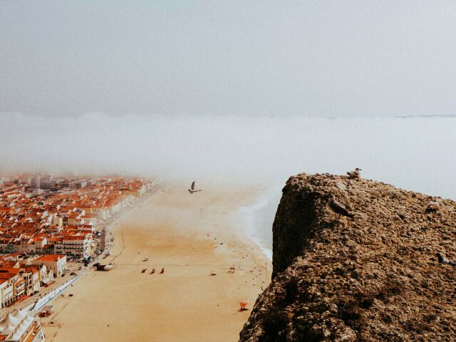 Nazaré, pláž, Portugalsko, dovolenka, cestovanie