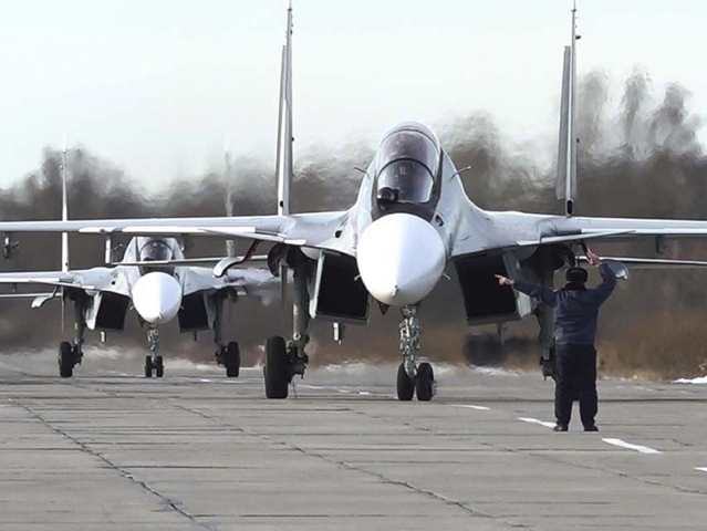 Ruské stíhačky Su-30SM2, letecká základňa