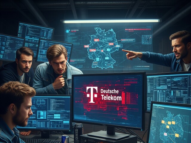 Hackeri útočia na dáta firmy Deutsche Telekom - obrázok vytvorený AI