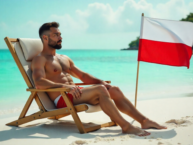 pláž, dovolenka, Poľsko, Poliak, cestovanie, vlajka, Maldivy, exotika