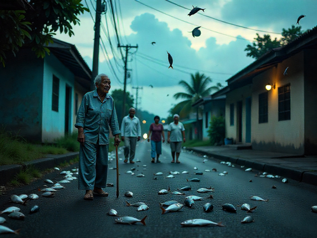 ryby, padajú z neba, Honduras, Lluvia de Peces (Dážď rýb), Yoro