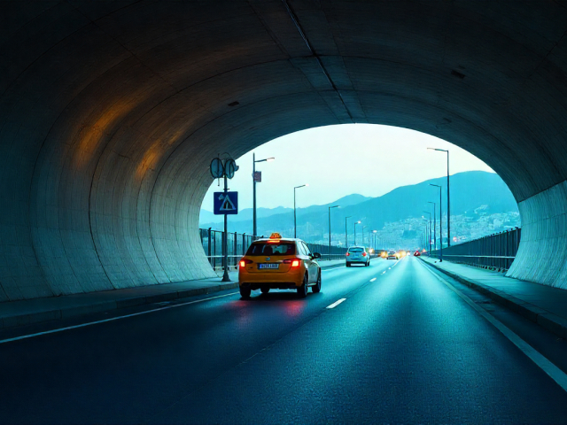 tunel, autá, doprava