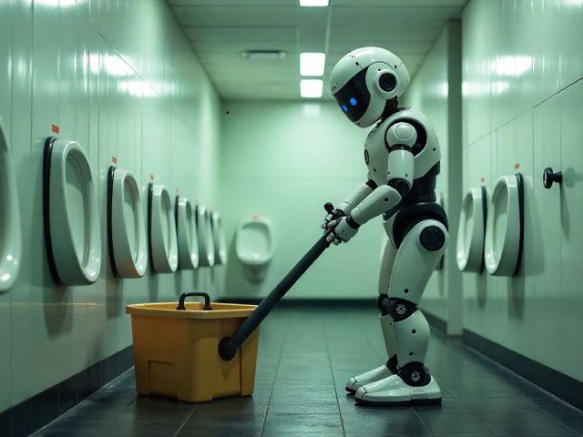 robot, čistenie, toalety, WC