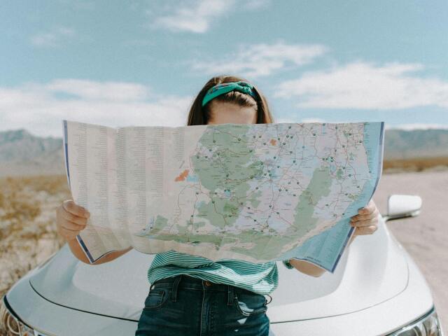 cesta, auto, mapa, cestovanie, diaľnica, dovolenka