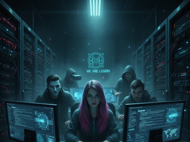 Hackeri v akcii - obrázok vytvorený AI