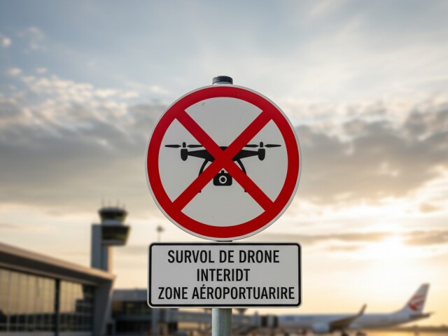 Zákaz preletu dronov - obrázok vytvorený AI