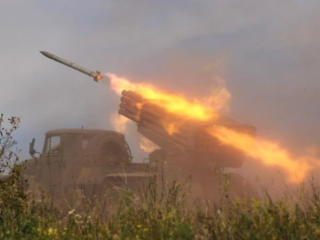 Ukrajinský raketomet v akcii