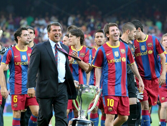 Lionel Messi, Joan Laporta