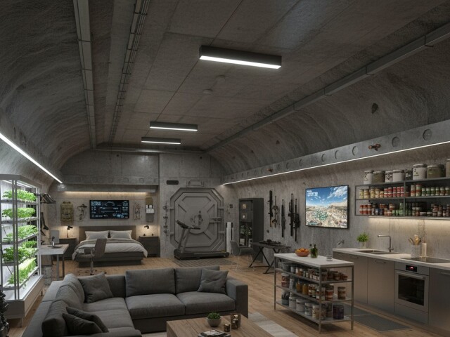Súkromný podzemný bunker - obrázok vytvorený AI