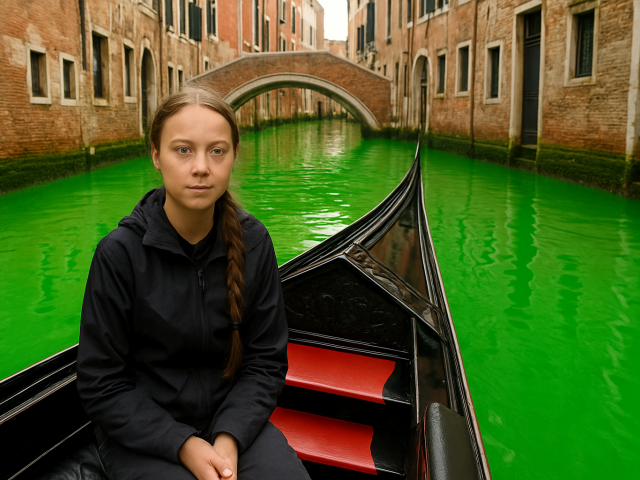 Greta Thunberg, Benátky, gondola