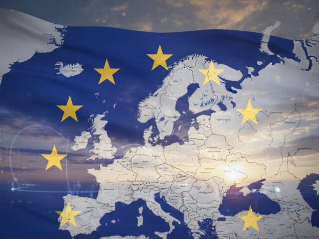 Európa a jej vlajka - obrázok vytvorený AI