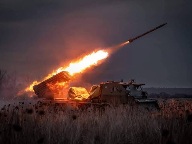 Ukrajinský raketomet v akcii