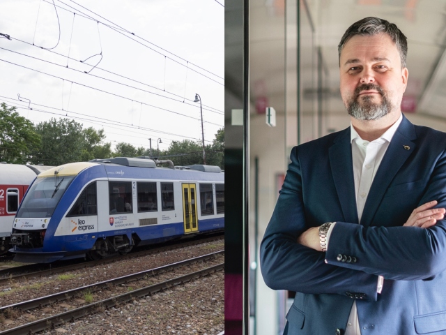 koláž Peter Helexa a vlak