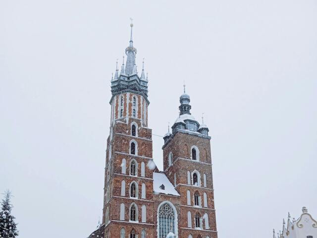 Krakov, zima, sneh, Poľsko