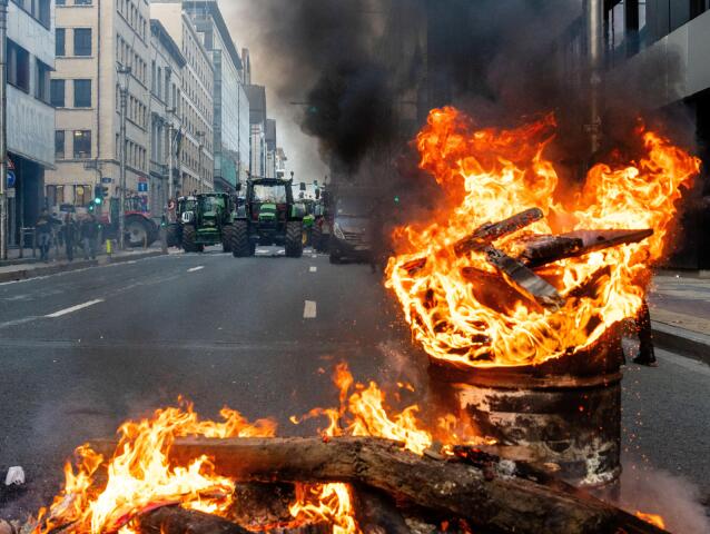 brusel protest farmárov