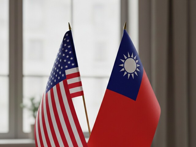 Vlajky USA a Taiwanu - obrázok vytvorený AI