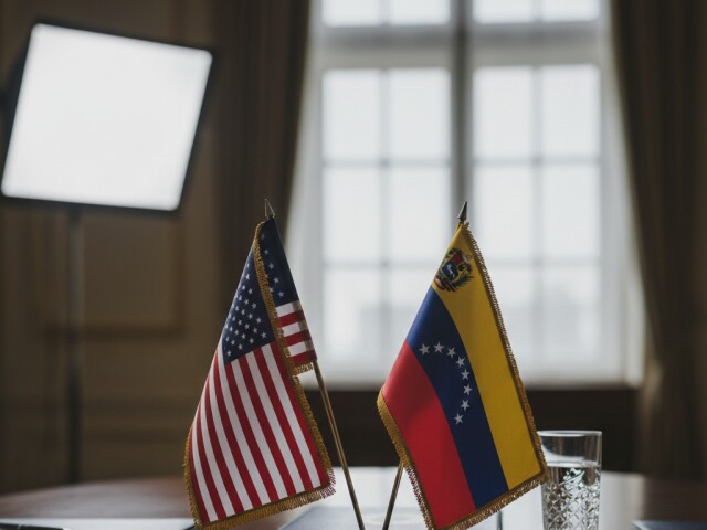 Vlajky USA a Venezuely - obrázok vytvorený AI