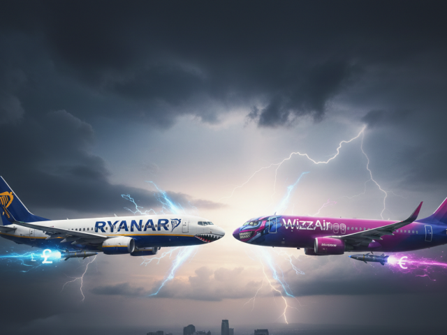 lietadlá, súboj, Ryanair, Wizz Air, cestovanie, doprava