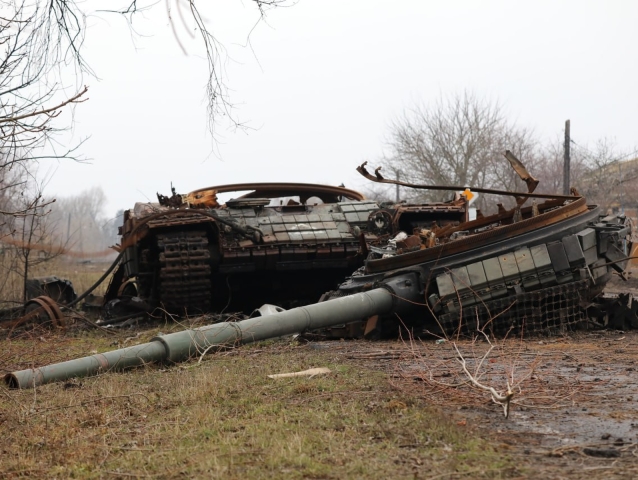 T-64BV, zničený tank, vojna