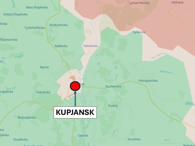 Kupjansk, Ukrajina 18. januára 2026 podľa Deep State