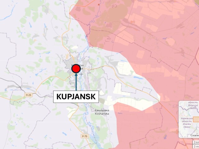 Kupjansk, Ukrajina 19. januára 2026 podľa liveuamap