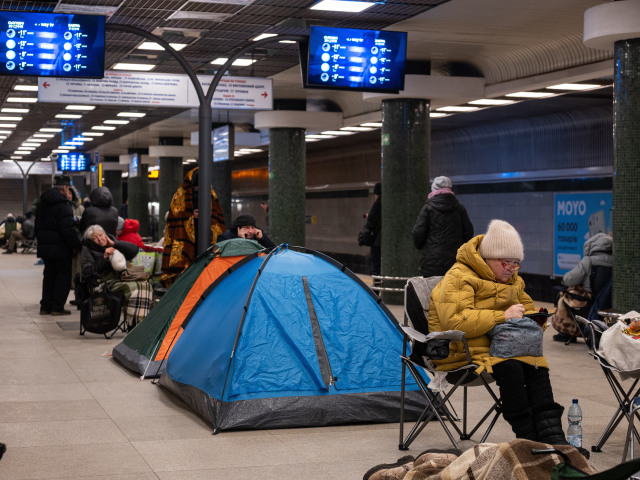 Ukrajina Rusko kyjev zima stan metro