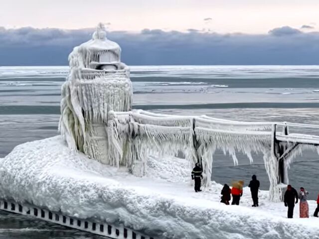 jazero Michigan, ľad,