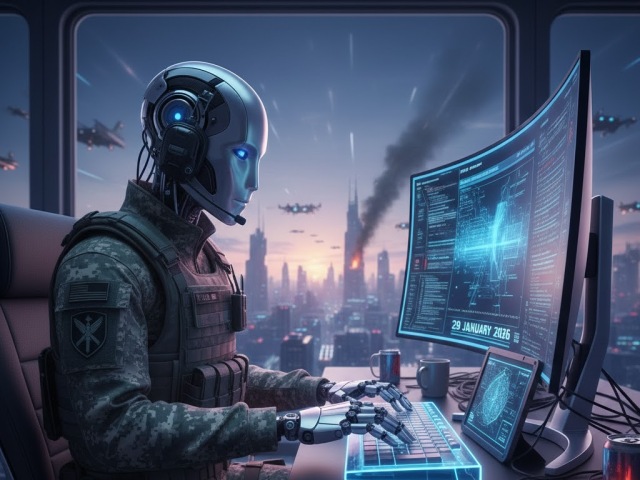 Robot v uniforme - obrázok vytvorený AI