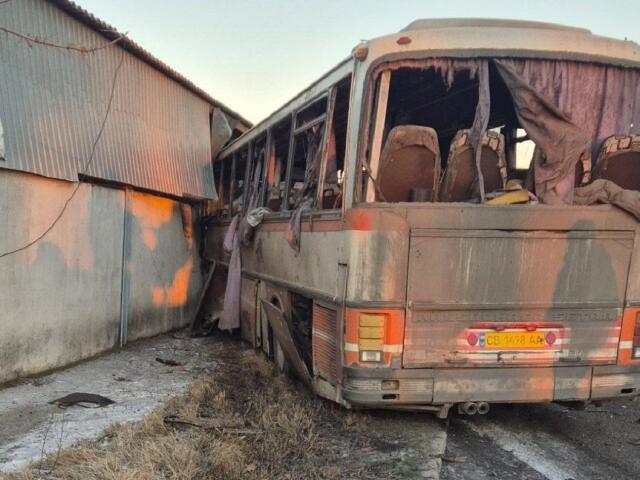 Autobus baníkov po ruskom útoku 1. februára 2026