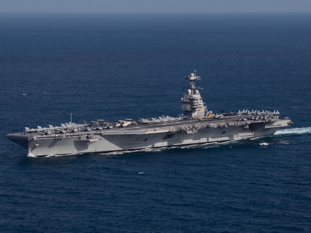 USS Gerald R. Ford (CVN-78) v Atlantickom oceáne 9. októbra 2022